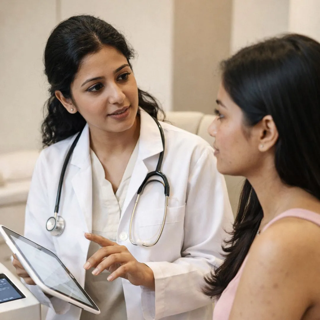 doctor giving consultation to client